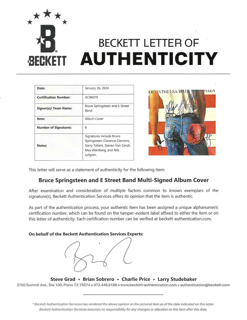 BRUCE SPRINGSTEEN BORN IN THE USA MULTI-SIGNED ALBUM & VINYL SET