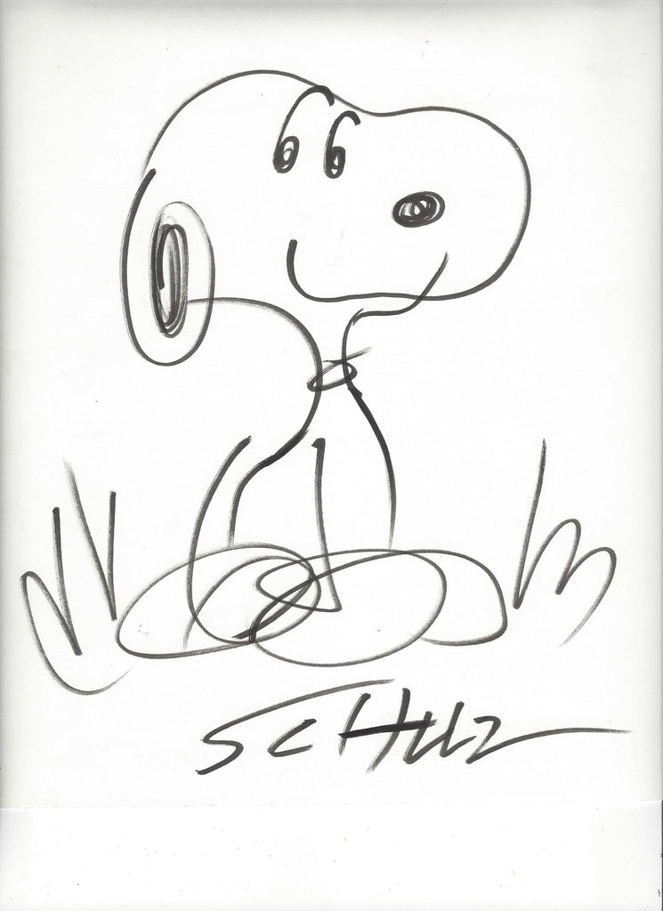 ORIGINAL LARGE SNOOPY DRAWING SIGNED SCHULZ – Zazoo Fine Art Gallery