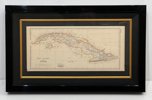 ORIGINAL RARE ANTIQUE 1860 ATLAS MAP OF THE ISLAND OF CUBA