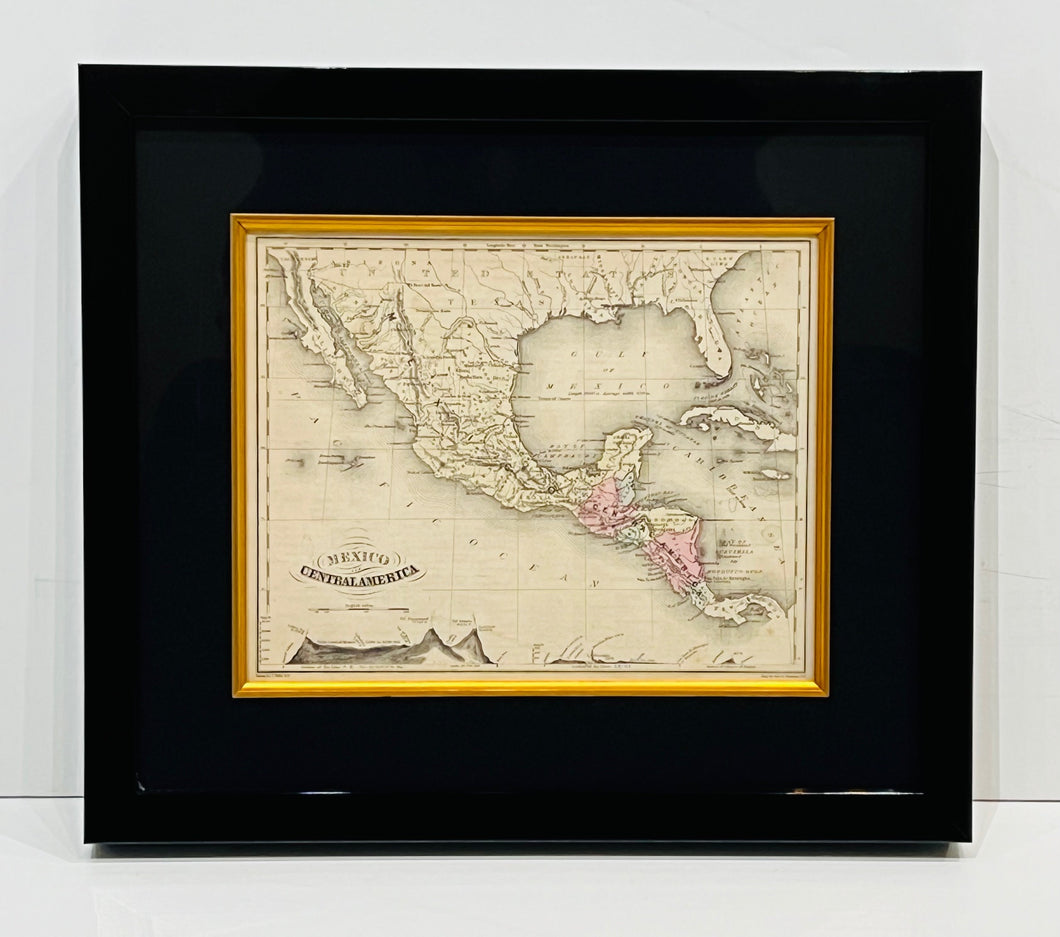 ORIGINAL 1863 RAND Mc NALLY MAP OF MEXICO AND CENTRAL AMERICA