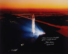 FRED HAISE HAND-SIGNED SATURN V PHOTOGRAPH