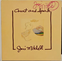 JONI MITCHELL ' COURT AND SPARK ' SIGNED ALBUM COVER AND VINYL SET-UP
