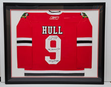 BOBBY HULL SIGNED AND INSCRIBED CHICAGO BLACKHAWKS JERSEY