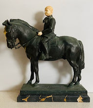 RARE 1915 ANTIQUE BRONZE SCULPTURE WITH IVORY ACCENTS