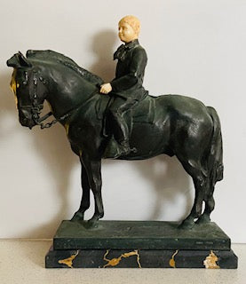 RARE 1915 ANTIQUE BRONZE SCULPTURE WITH IVORY ACCENTS