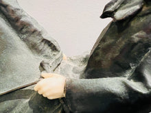 RARE 1915 ANTIQUE BRONZE SCULPTURE WITH IVORY ACCENTS