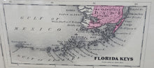 ORIGINAL RARE 1865 MAP OF FLORIDA