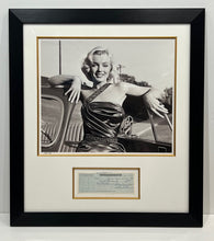 MARILYN MONROE HAND-SIGNED CHECK WITH FINE ART PHOTOGRAPHIC PRINT