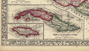 MAP OF MEXICO, CENTRAL AMERICA & THE WEST INDIES