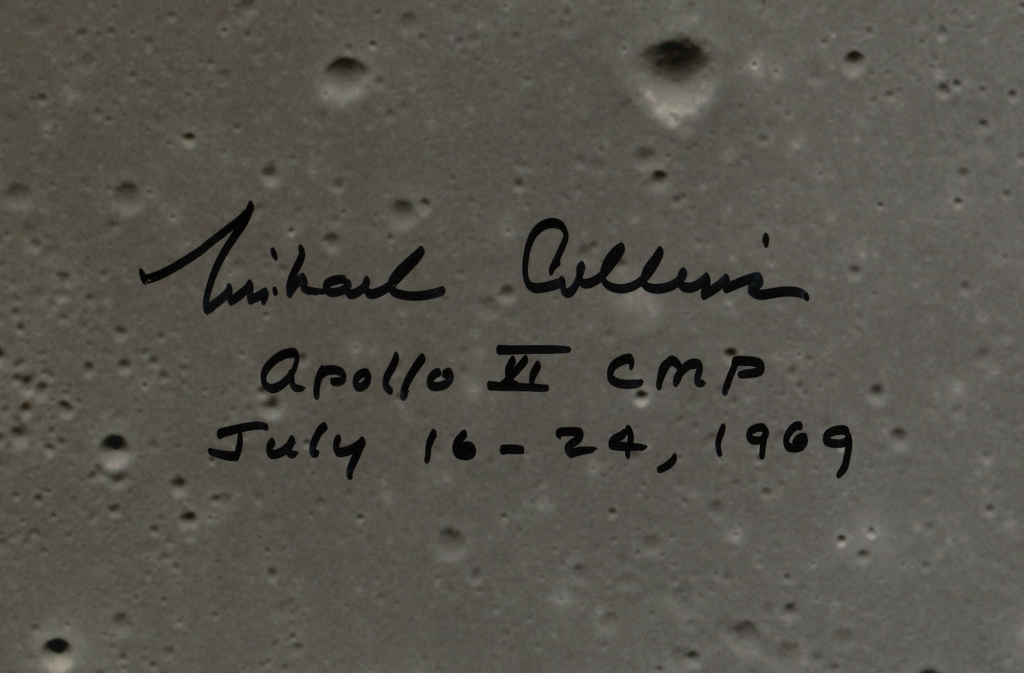 APOLLO 11 COMMAND MODULE COLUMBIA ABOVE THE LUNAR SURFACE SIGNED BY AS ...