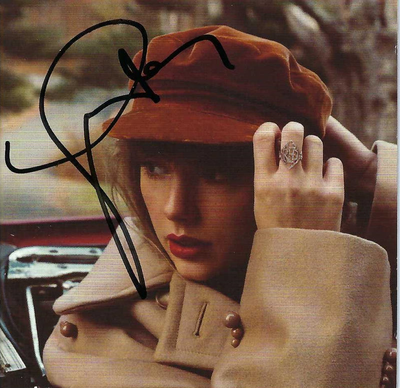 HAND SIGNED TAYLOR SWIFT ' RED (TAYLOR'S VERSION) ' CD COVER SETUP