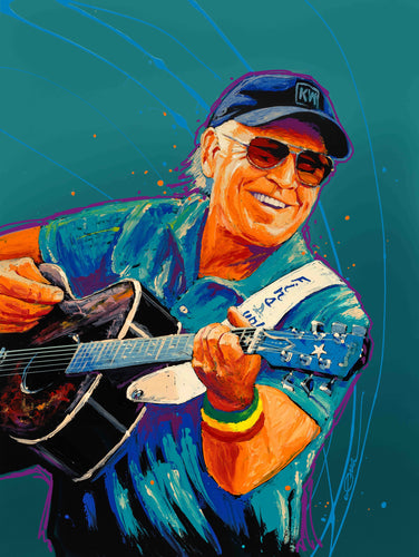 Jimmy Buffett - Strummin' My Six String - 1/1 on Aluminum - Teal