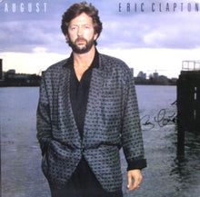 ERIC CLAPTON ' AUGUST ' SIGNED ALBUM COVER WITH VINYL SET-UP