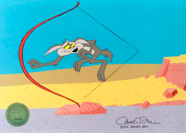 WILE E COYOTE AND BOW - ORIGINAL PRODUCTION CEL