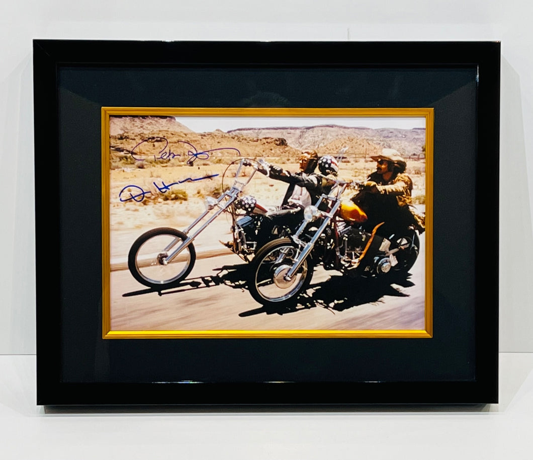 ' EASY RIDER ' PHOTOGRAPH HAND-SIGNED BY PETER FONDA AND DENNIS HOPPER