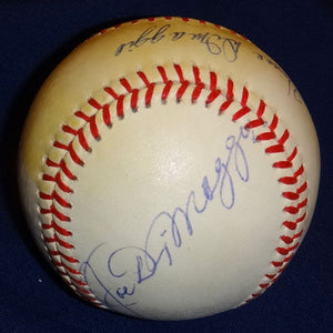 DIMAGGIO BROTHERS - JOE, DOM AND VINCE DIMAGGIO - HAND-SIGNED BASEBALL