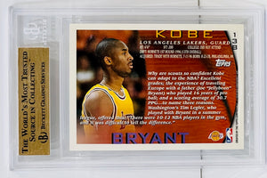 KOBE BRYANT UNSIGNED 1996-97 TOPPS ROOKIE CARD GRADED 9.5 GEM MINT