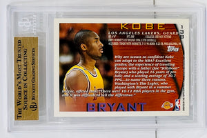 KOBE BRYANT UNSIGNED 1996-97 TOPPS ROOKIE CARD GRADED 9.5 GEM MINT – Zazoo Fine Art Gallery
