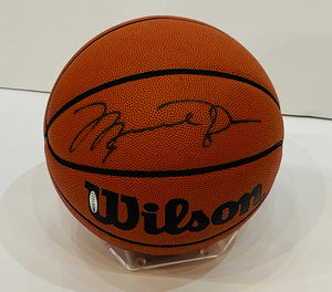 MICHAEL JORDAN SIGNED BASKETBALL AND SPECIAL PRESENTATION DISPLAY CASE