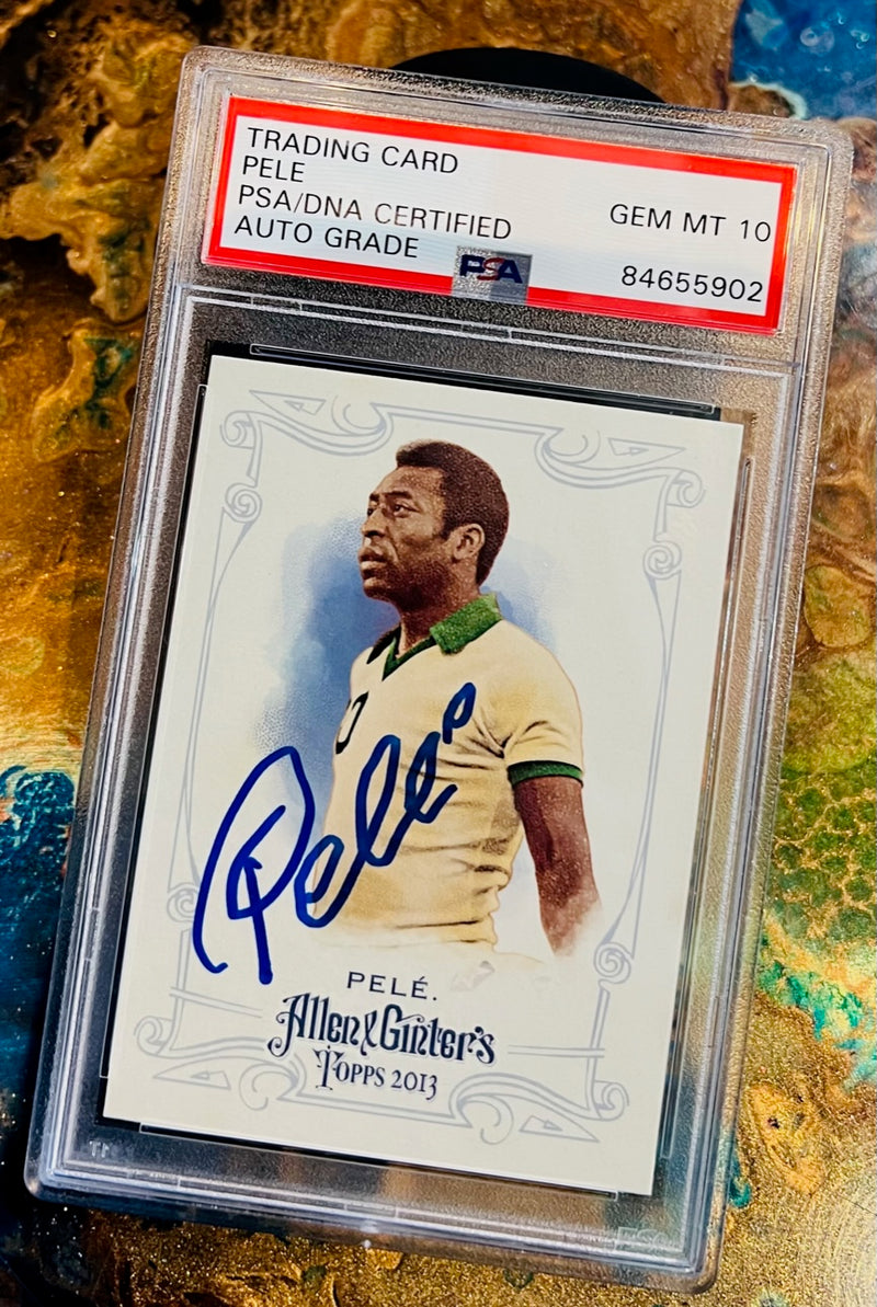 PELE HAND-SIGNED ~ GEM MINT 10 - ALLEN & GINTER TOPPS 2013 SPORTS