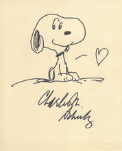ORIGINAL SNOOPY WITH HEART DRAWING BY CHARLES M. SCHULZ