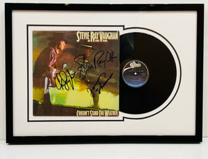 COULDN'T STAND THE WEATHER ALBUM & VINYL SET-UP HAND-SIGNED BY STEVIE RAY VAUGHAN AND DOUBLE TROUBLE