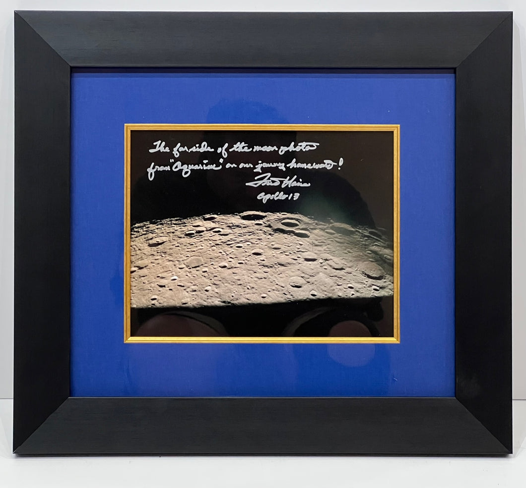 FRED HAISE HAND-SIGNED FAR SIDE OF THE MOON PHOTO