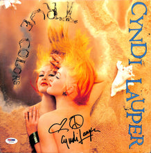 CYNDI LAUPER  ' TRUE COLORS ' HAND-SIGNED ALBUM COVER AND VINYL SET-UP